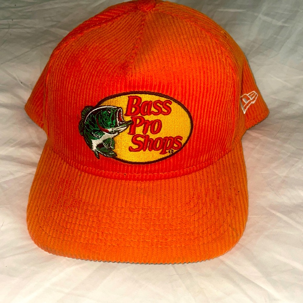 Orange corduroy bass pro hat